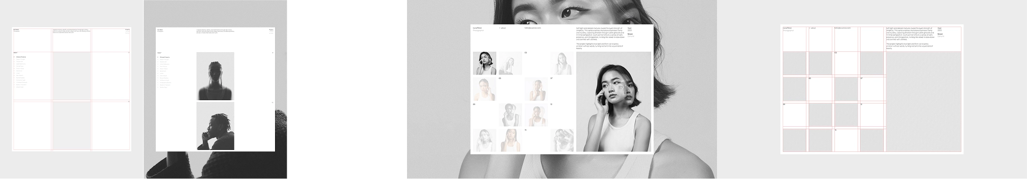 Wireframes filled with images