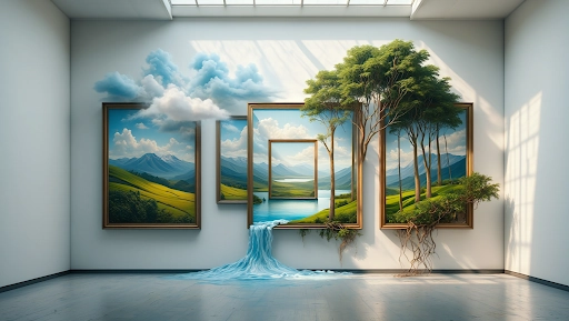 Building coming out of a book